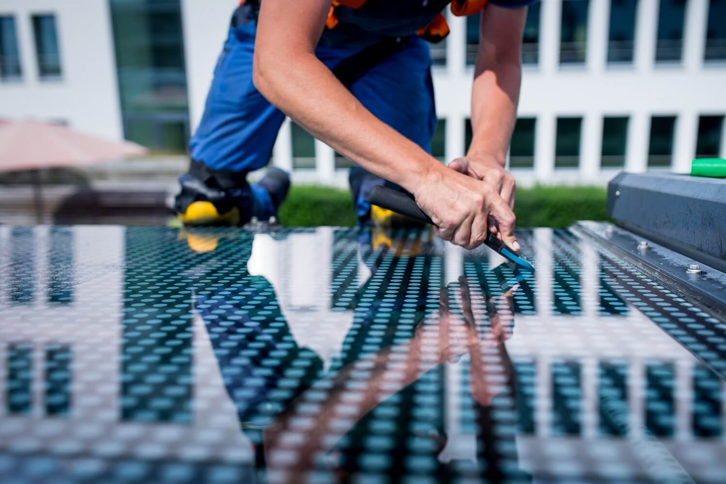 Folienmontage Dach Hitzeschutzfolie